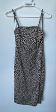 Load image into Gallery viewer, Zara Womens Beige Black Cheetah Print Sleeveless Side Slit Slip Dress Size Small
