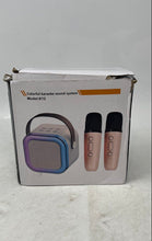 Load image into Gallery viewer, Model K12 Two Wireless Microphones Colorful Karaoke Sound System Set Not Tested
