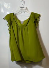 Load image into Gallery viewer, Worthington Womens Green Short Ruffle Sleeve Round Neck Blouse Top Size PXL
