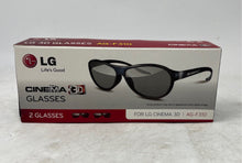 Load image into Gallery viewer, Set Of 2 Pcs LG AG-F310 Black Oval Shape Cinema 3D Glasses With Box
