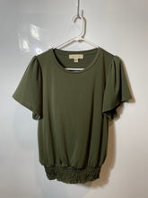 Load image into Gallery viewer, Michael Kors Womens Green Short Sleeve Blouse Top Size Medium

