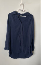 Load image into Gallery viewer, INC International Concepts Womens Blue Button Front Tunic Blouse Top Size M
