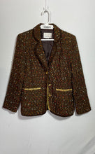 Load image into Gallery viewer, Susan Graver Womens Brown Long Sleeve Pockets Three-Button Blazer Jacket Size S
