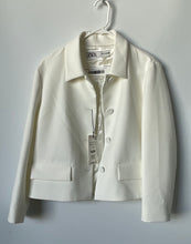 Load image into Gallery viewer, Zara Womens White Long Sleeve Collared Button Front Jacket Size XL With Tag

