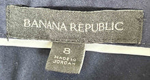 Load image into Gallery viewer, Banana Republic Womens Blue Striped Flat Front Slash Pocket Dress Pants Size 8
