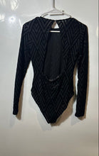 Load image into Gallery viewer, Forever 21 Womens Black Printed Long Sleeve Bodysuit Blouse Top Size Medium
