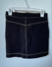 Load image into Gallery viewer, Zara Womens Black Denim Dark Wash Stitching Pockets Mini Skirt Size Small
