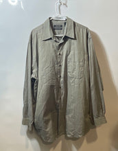 Load image into Gallery viewer, Murano Mens Gray Striped Mercerized Cotton Long Sleeve Button-Up Shirt Size XL
