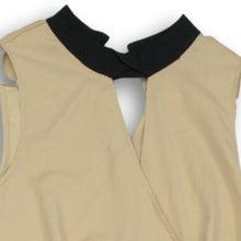 Load image into Gallery viewer, 7th Avenue Womens Beige Sleeveless Peplum Blouse Top Size M
