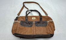 Load image into Gallery viewer, La Martina Womens Dark Brown Two Tone Double Handle Zipper Shoulder Bag
