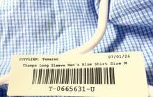 Load image into Gallery viewer, Chaps Mens Blue Plaid Long Sleeve Collared Easy Care Button-Up Shirt Size Medium
