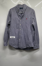 Load image into Gallery viewer, Ralph Lauren Mens Blue White Gingham Regular Fit Collared Button-Up Shirt Size M
