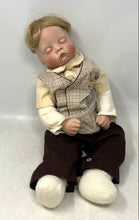 Load image into Gallery viewer, Vintage Boots Tyner Sugar Britches Brown And White Outfit Ceramic Boy Play Doll
