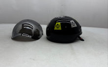 Load image into Gallery viewer, Unisex Black Removable Visor Half Chin Strap Open Face Motorcycle Helmet Size M
