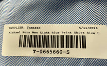 Load image into Gallery viewer, Michael Kors Mens Light Blue Long Sleeve Collared Button-Up Shirt Size L

