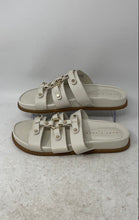 Load image into Gallery viewer, Marc Fisher Womens Verity White Gold Leather Slip-On Slide Sandals Size 8M
