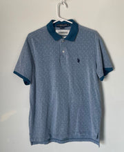 Load image into Gallery viewer, U.S. Polo Assn. Mens Blue Short Sleeve Spread Collar Golf Polo Shirt Size M
