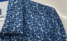 Load image into Gallery viewer, Scales Mens Blue Printed Short Sleeve Spread Collared Polo Shirt Size L
