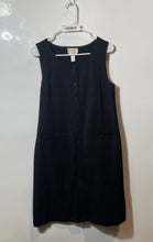 Load image into Gallery viewer, Talbots Womens Black Stretch Sleeveless Welt Pocket Button Front Mini Dress Sz 8
