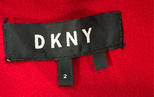 Load image into Gallery viewer, DKNY Womens Red Cap Sleeve V-Neck Back Zip Keyhole Sheath Dress Size 2
