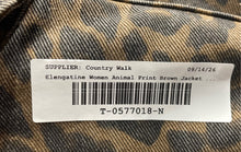 Load image into Gallery viewer, Elengatine Womens Brown Leopard Print Denim 1/2 Zip Mini Dress Size S With Tag
