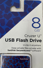 Load image into Gallery viewer, SanDisk Cruzer U SDCZ59 Bonus Music Download 8GB Blue USB Flash Drive
