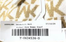 Load image into Gallery viewer, Michael Kors Womens Beige Brown Monogram Print Multifunctional Rectangular Scarf

