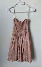 Load image into Gallery viewer, Forever 21 Womens Pink White Floral Strapless Smocked Back Mini Dress Size M
