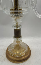 Load image into Gallery viewer, Home Decor Collectible Crystal Clear Gold-Tone Engraved Candelabra
