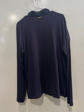 Load image into Gallery viewer, Michael Kors Womens Dark Blue Long Sleeve Surplice Neck Blouse Top Size L
