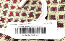 Load image into Gallery viewer, Vintage Handcraft Inc. Womens Beige Red Geometric Paisley Silk Rectangle Scarf
