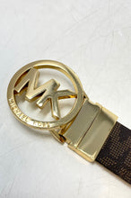 Load image into Gallery viewer, Michael Kors Womens Brown Black Monogram Reversible Buckle Dress Belt
