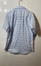 Load image into Gallery viewer, Bugatchi Mens Light Blue White Orson Abstract Shaped Fit Button-Up Shirt Size M
