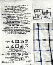 Load image into Gallery viewer, Brooks Brothers Mens White And Blue Check Print Button-Up Shirt Size M
