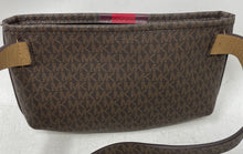 Load image into Gallery viewer, Michael Kors Womens Brown Red Signature Print Adjustable Strap Fanny Pack
