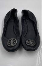 Load image into Gallery viewer, Authentic Tory Burch Womens Black Slip-On Ballet Flats Size 6.5M Damaged
