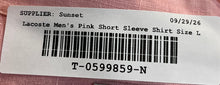 Load image into Gallery viewer, Lacoste Mens Pink Short Sleeve Collared Regular Fit Button-Up Shirt Size L
