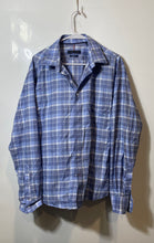 Load image into Gallery viewer, Tommy Hilfiger Mens Blue Plaid Long Sleeve Dress Shirt Size XL 17-17.5 36/37
