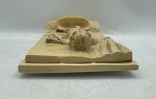 Load image into Gallery viewer, Home Decor Hanging Beige Engraved Ceramic Chalkware Boy Wall Plaque
