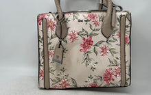 Load image into Gallery viewer, Nine West Womens Aidenne Beige Pink Floral Faux Leather Zip Top Satchel Handbag
