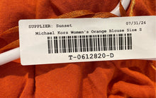 Load image into Gallery viewer, Michael Kors Womens Orange 3/4 Sleeve Scoop-Neck Blouse Top Size Small

