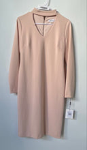 Load image into Gallery viewer, Calvin Klein Womens Blush Pink Cut-Out Front Back Zip Sheath Dress Sz 6 With Tag
