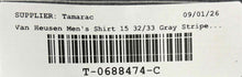 Load image into Gallery viewer, Van Heusen Mens Gray Striped Flex Collar Slim Fit Stretch Dress Shirt Size 15
