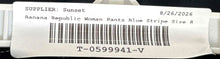 Load image into Gallery viewer, Banana Republic Womens Blue Striped Flat Front Slash Pocket Dress Pants Size 8
