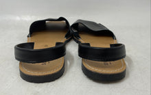 Load image into Gallery viewer, Sevillas Womens Black Leather Peep Toe Slip-On Slingback Sandals Size EU 39
