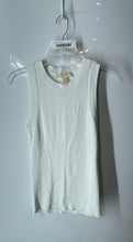 Load image into Gallery viewer, Michael Kors Womens White Ribbed Knit Crew Neck Pullover Tank Top Size Medium
