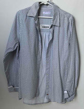 Load image into Gallery viewer, Poggianti 1958 Womens White Blue Heart Print Long Sleeve Button-Up Shirt Size 3
