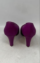 Load image into Gallery viewer, Peter Kaiser Womens Purple Leather Peep Toe Slip-On Pump Heels Size 6.5
