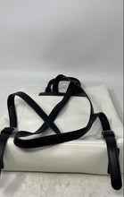 Load image into Gallery viewer, DKNY Womens Tilly White Black Faux Leather Adjustable Straps Foldover Backpack
