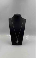 Load image into Gallery viewer, Authentic Swarovski Women's Silver-Tone Flower Key Pendant Necklace
